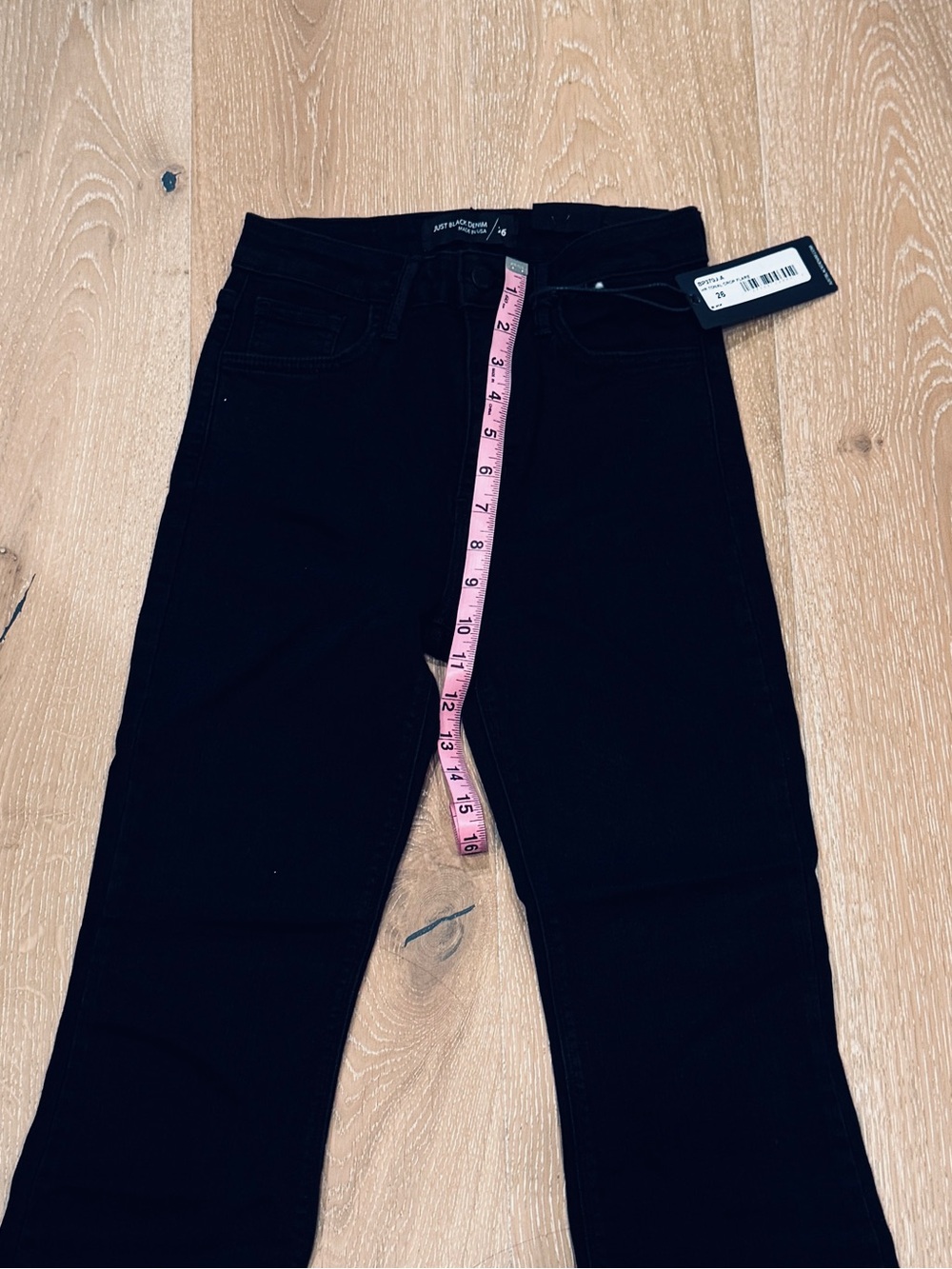 NWT Just Black Denim Tonal Crop Flare in Black, Size 26 - Picture 11 of 16